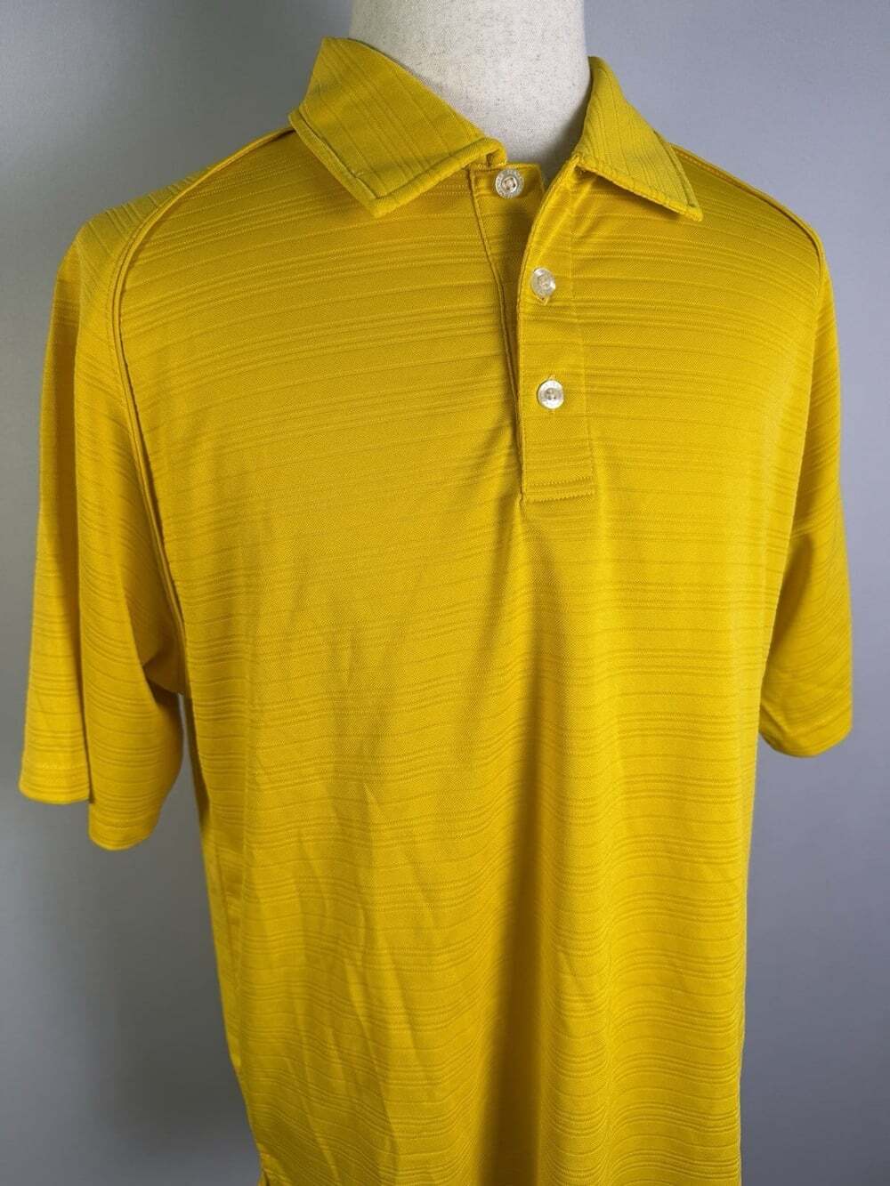 Slazenger Men's Sz Large Yellow Short Sleeve Golf Polo Shirt Wicking Breathable